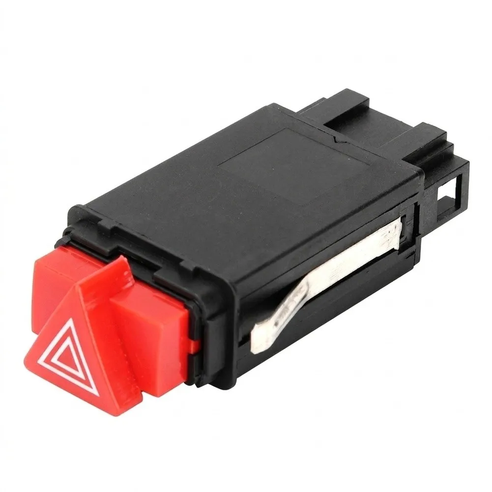 Dash Console Switch Black Red Button Hazard Flasher Switch High-grade ABS Plastic Heat Resistant Precision Engineered