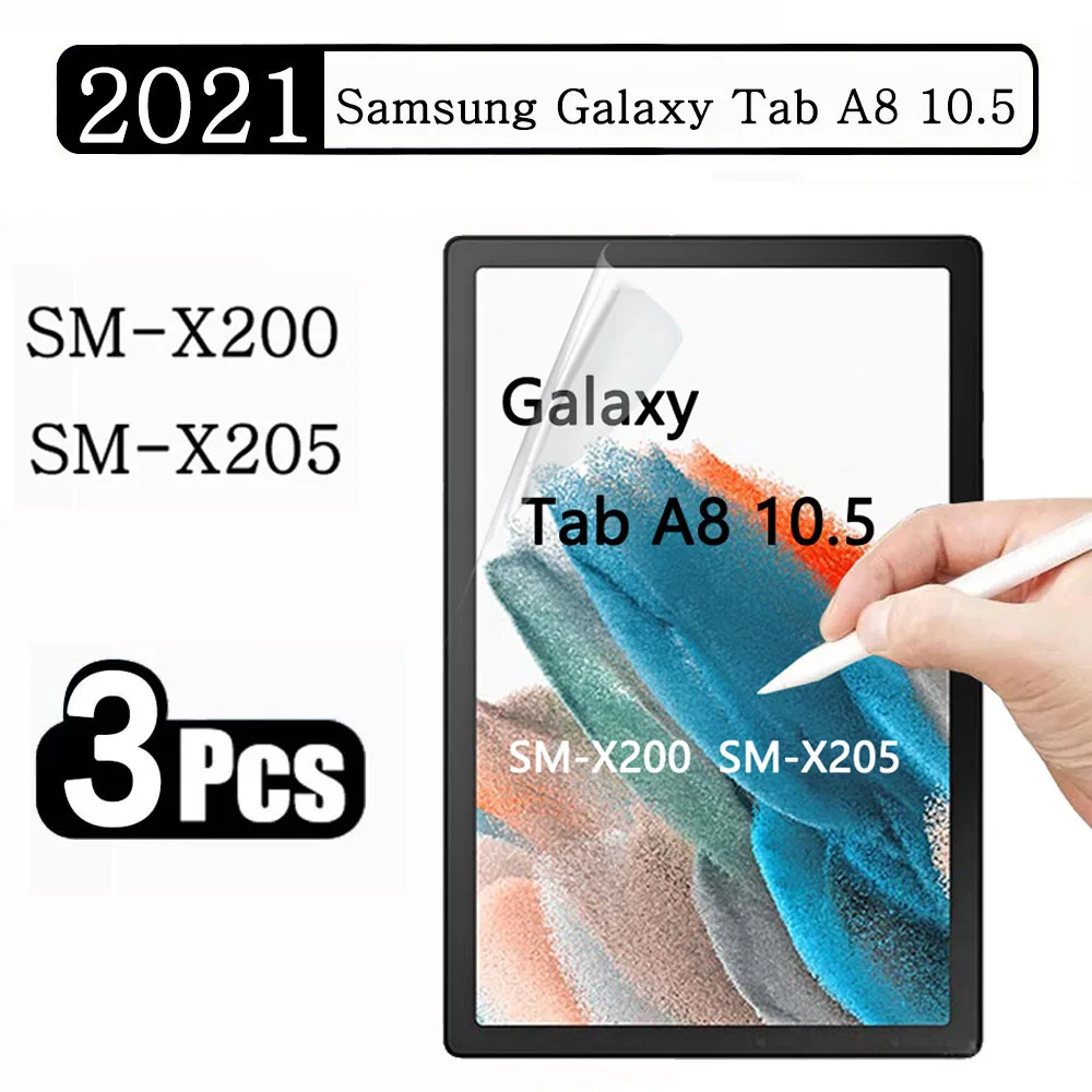 

(3 Pack) Paper Film For Samsung Galaxy Tab A8 10.5 2021 SM-X200 SM-X205 X200 X205 Anti-Scratch Soft Tablet Screen Protector