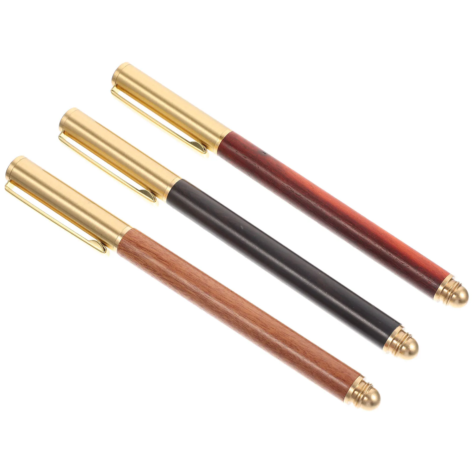 3Pcs Wooden Signing Pen Set Refillable Gel Pens Smooth Writing Design Perfect for Notes Gifts Pen Kits for Woodturning