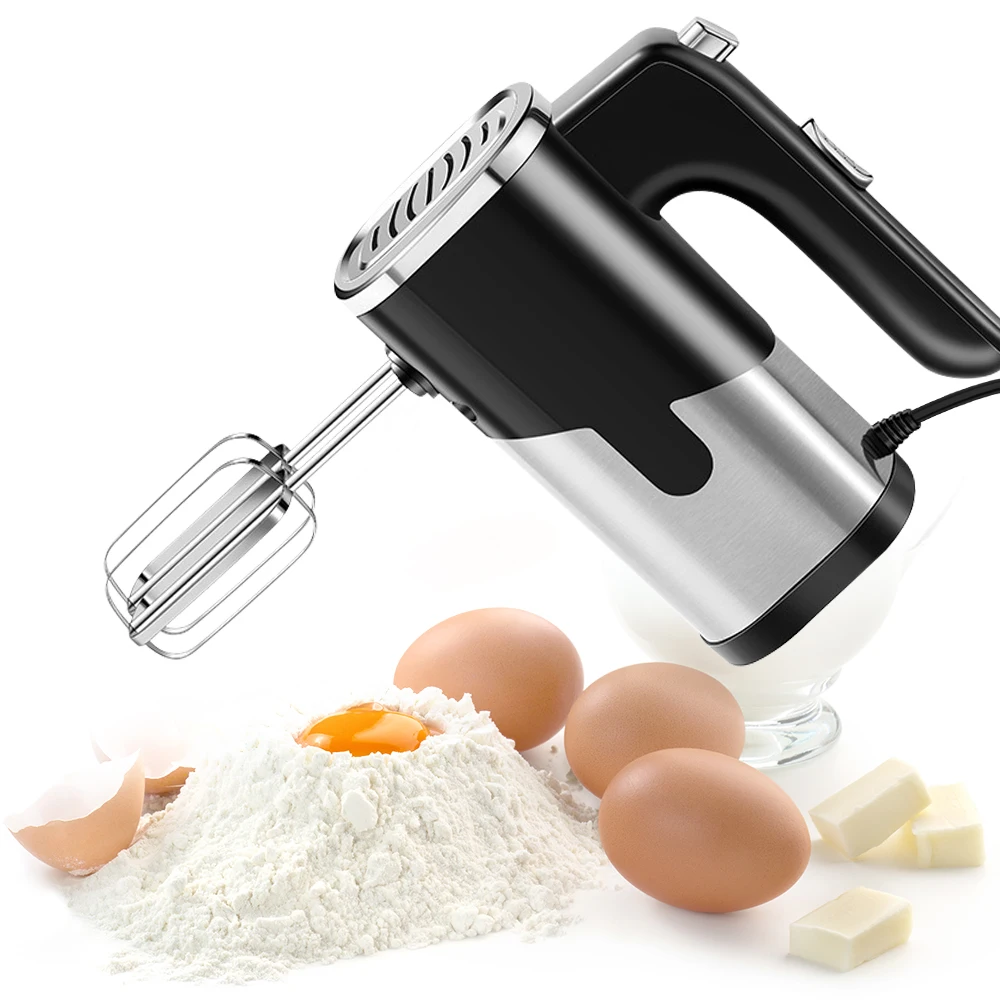 Batidora Eléctrica de Alimentos de 800W con Doble Varilla, Batidor de Huevos, Amasadora, 5 Velocidades, Licuadora de Cocina para Crema, Mermelada, Pudín, Batidos
