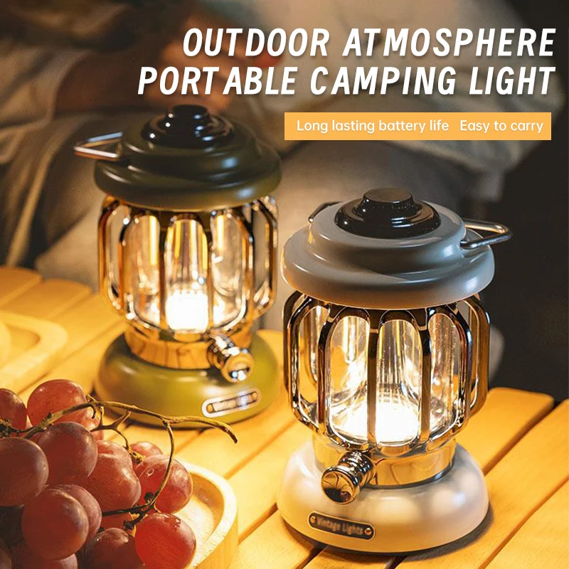 Outdoor retro camping light emergency light ultra-long battery life portable camp light canopy tent lighting atmosphere light