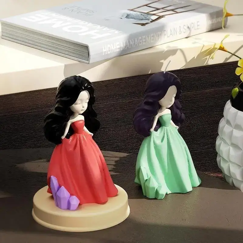 1 Pc 3D Stereoscopic Princess Silicone Mold DIY Epoxy Resin Candle Soap Plaster Figurine Sculpture Mould Handmade Craft Supplies
