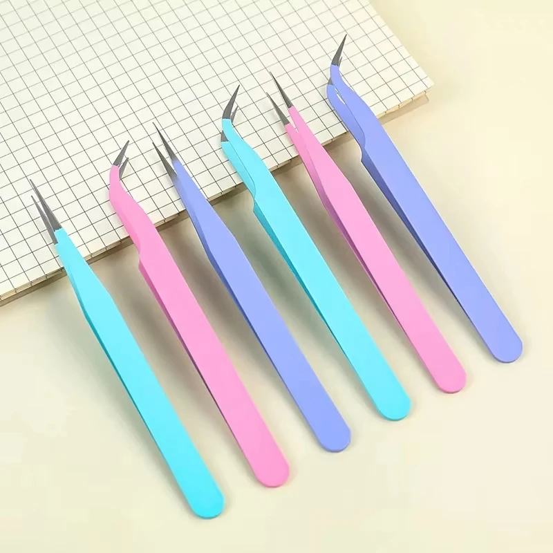Creative Macaroon Color Clip Metal Tweezers For DIY Portable Tool Accessories For Daily Repair Easy Carry Design For Daily Work
