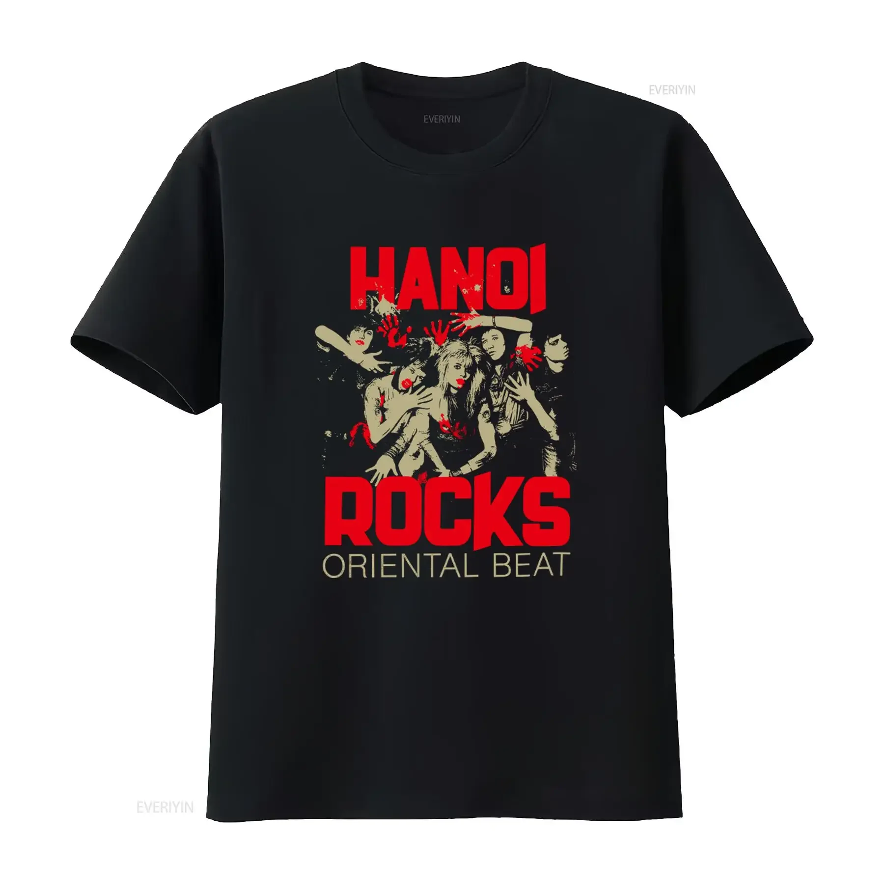 Hanoi Rocks Oriental Beat T Shirt for Fans Available in S 5XL vintage Washed homme Breathable Casual Soft Versatile