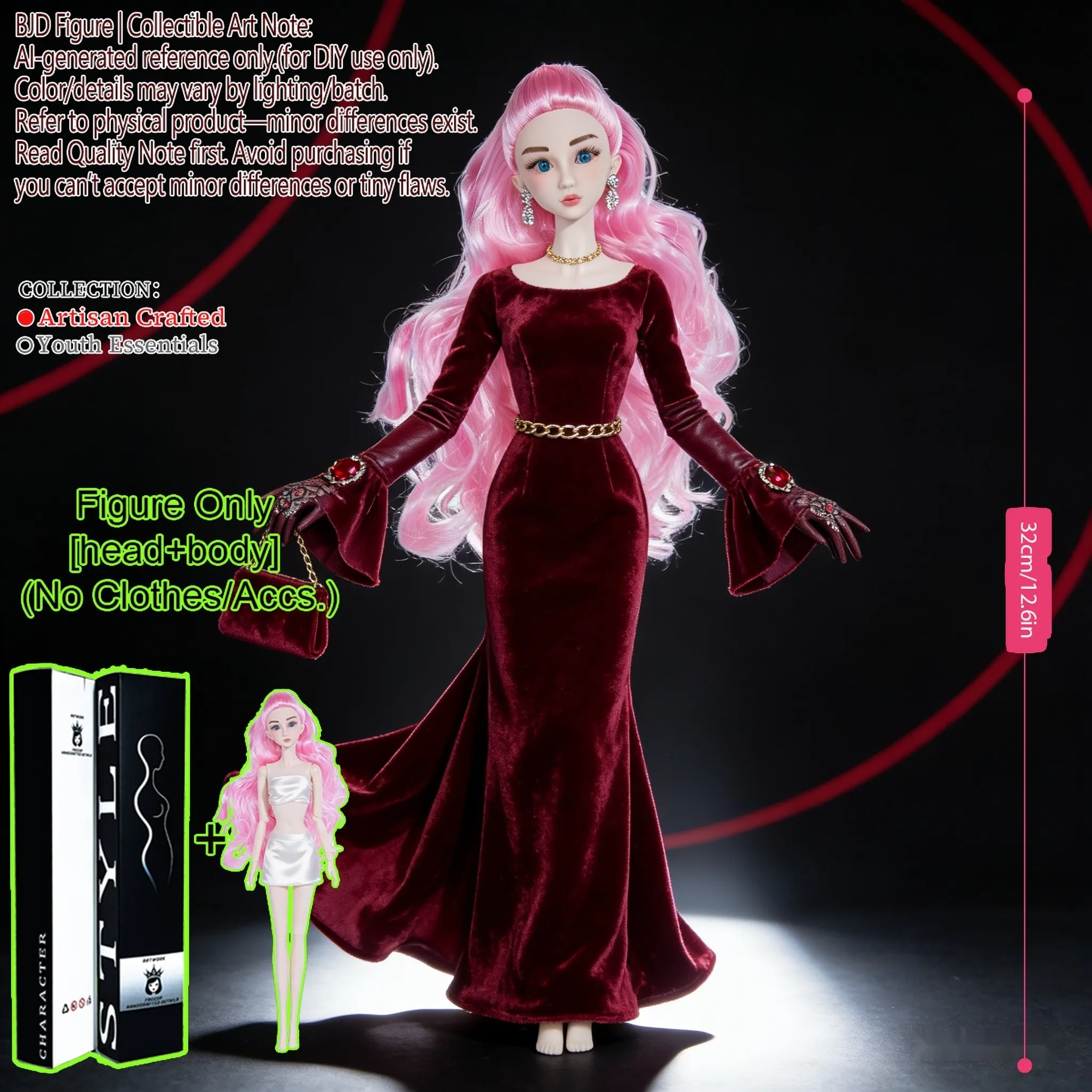 

Кукла BJD MJD 12,6 дюйма, 1/6 масштаба, тело формы супермодели, реалистичная кожа и макияж, шарнирное тело с высокой подвижностью (без одежды)