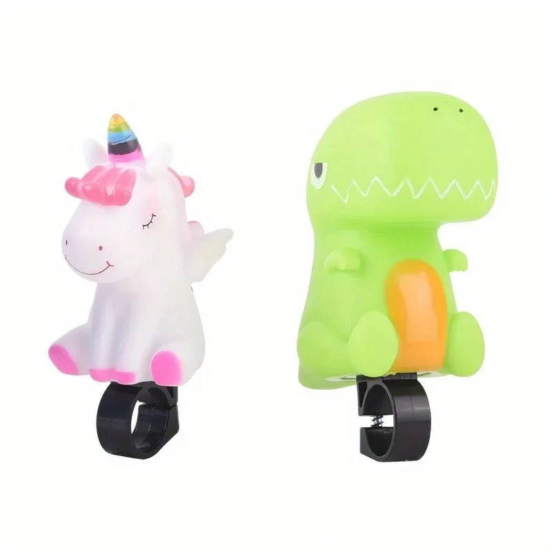 1/2PCS Cartoon Dinosaurs Unicorn Air Horn Children Balance Bike Scooter Bell Super Loud Bicycle Bell Bicycle Accessories