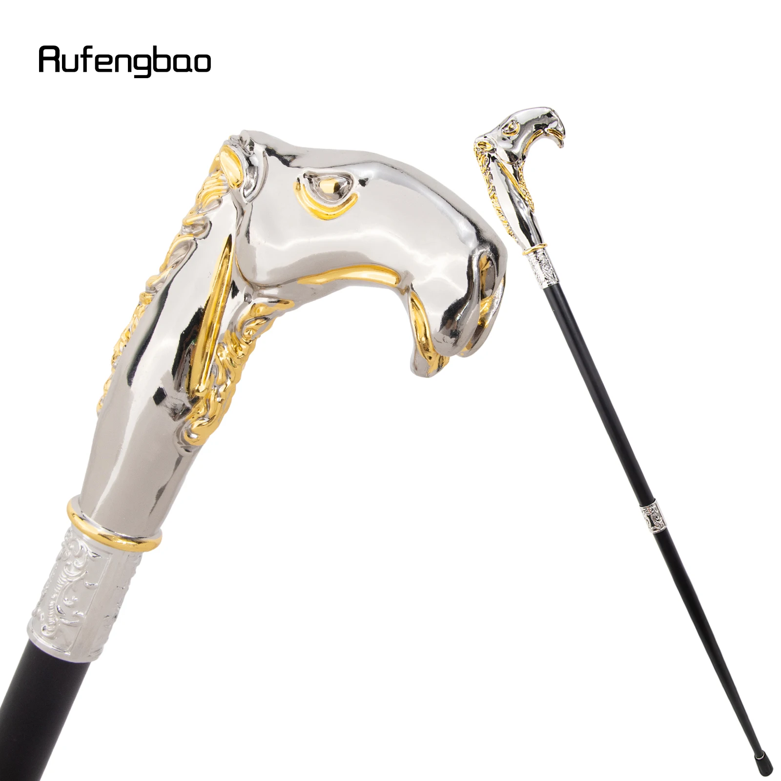 Golden White Camel Head Cane Fashion Stick Gentleman Luxury Crosier Knob Walking Stick 93cm