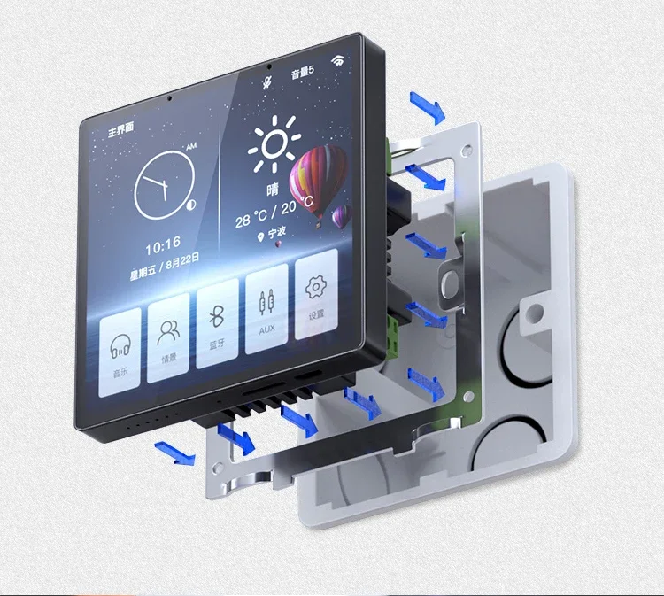 Smart home 4 inch rk3128 android 7.1 OS wall mount embedded LCD touch screen  automation control panel