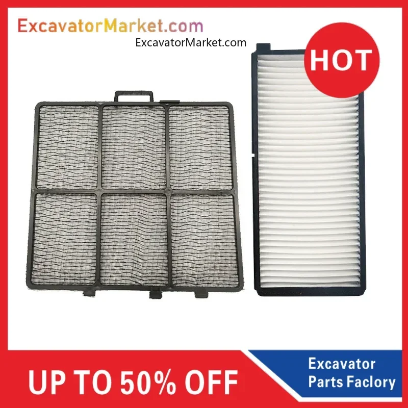 For Excavator Hyundai R80-7 110 150 210 305 220 225-7 Built-in External Air Conditioner Filter Filter Mesh High Quality parts