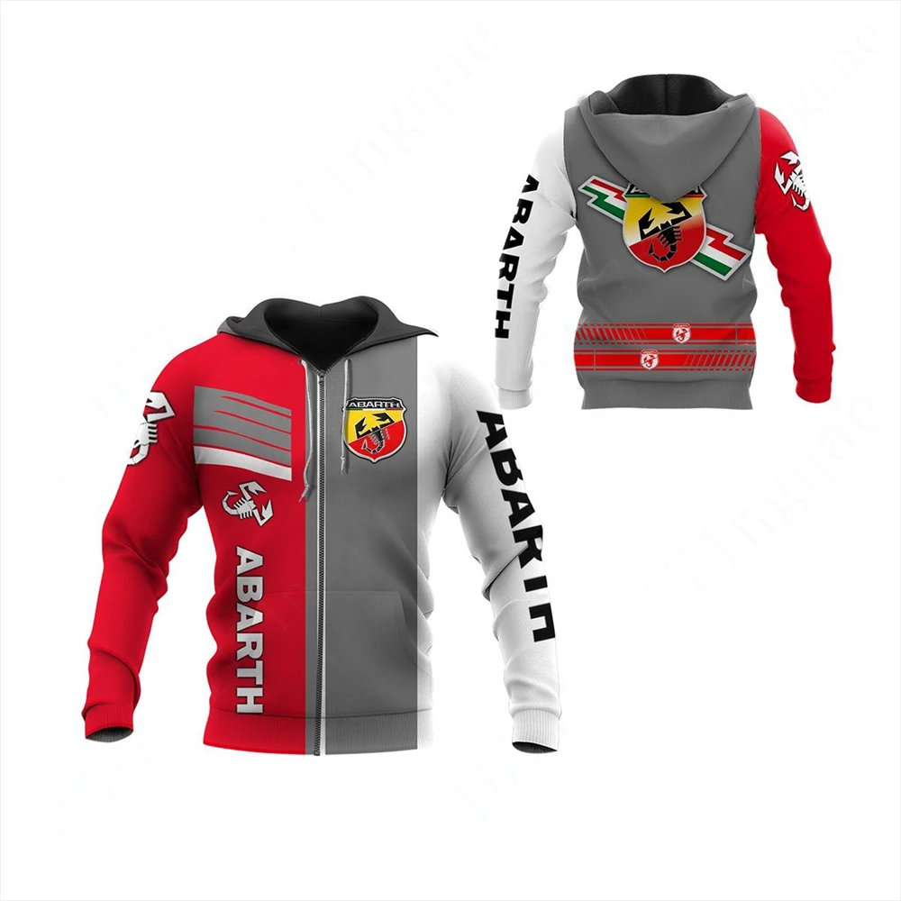 Abarth Anime felpe con cappuccio per uomo donna Essentials Pullover Harajuku 3D stampa Zip felpe con cappuccio abbigliamento Unisex felpa Casual Top