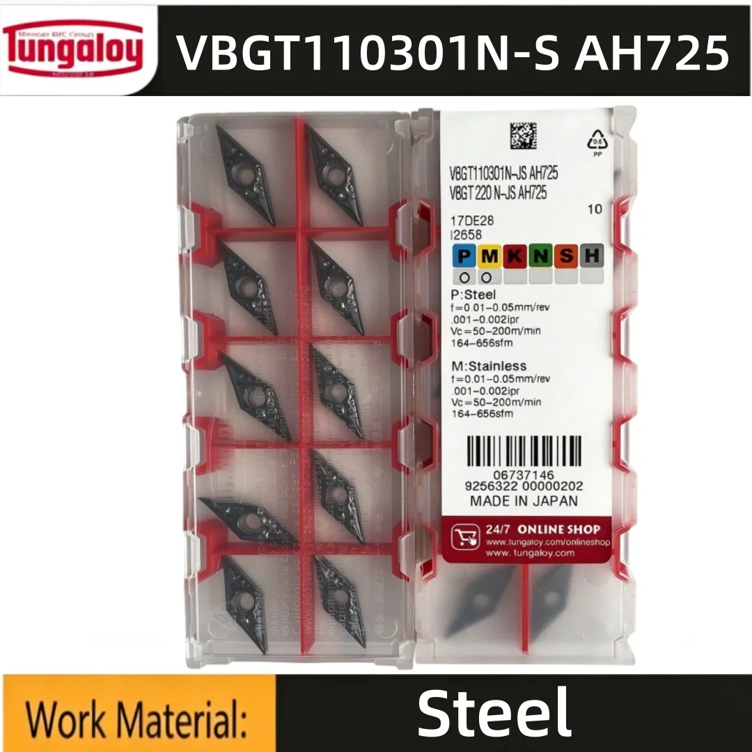 TUNGALOY VBGT110301 VBGT110302 VBGT110304 AH725 Carbide Insert VBGT Inserts