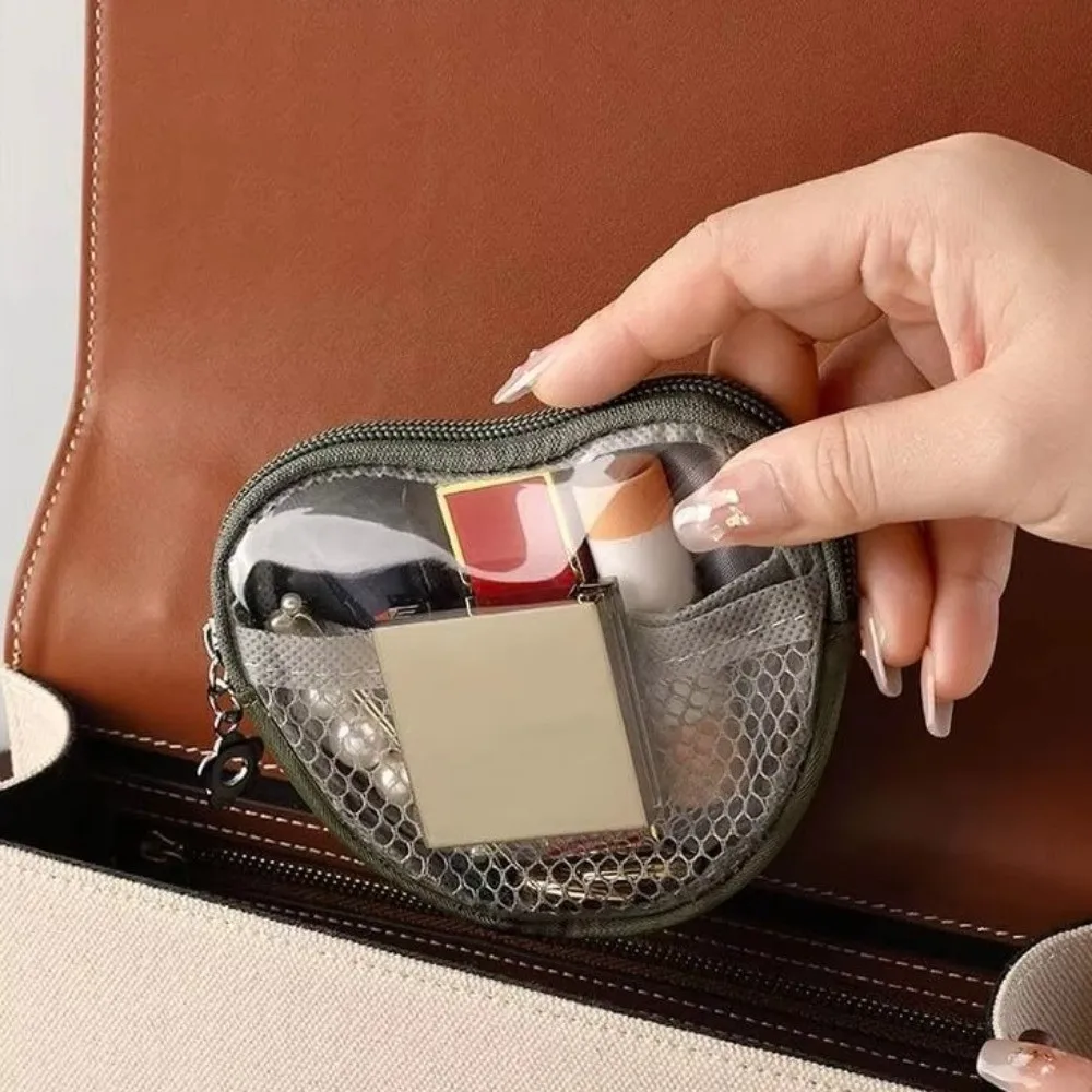 PVC Material Transparent Storage Bag Clear Zipper Waterproof Toiletry Bag Heart Shape Cosmetic Bag Makeup Bag Organizer Gym