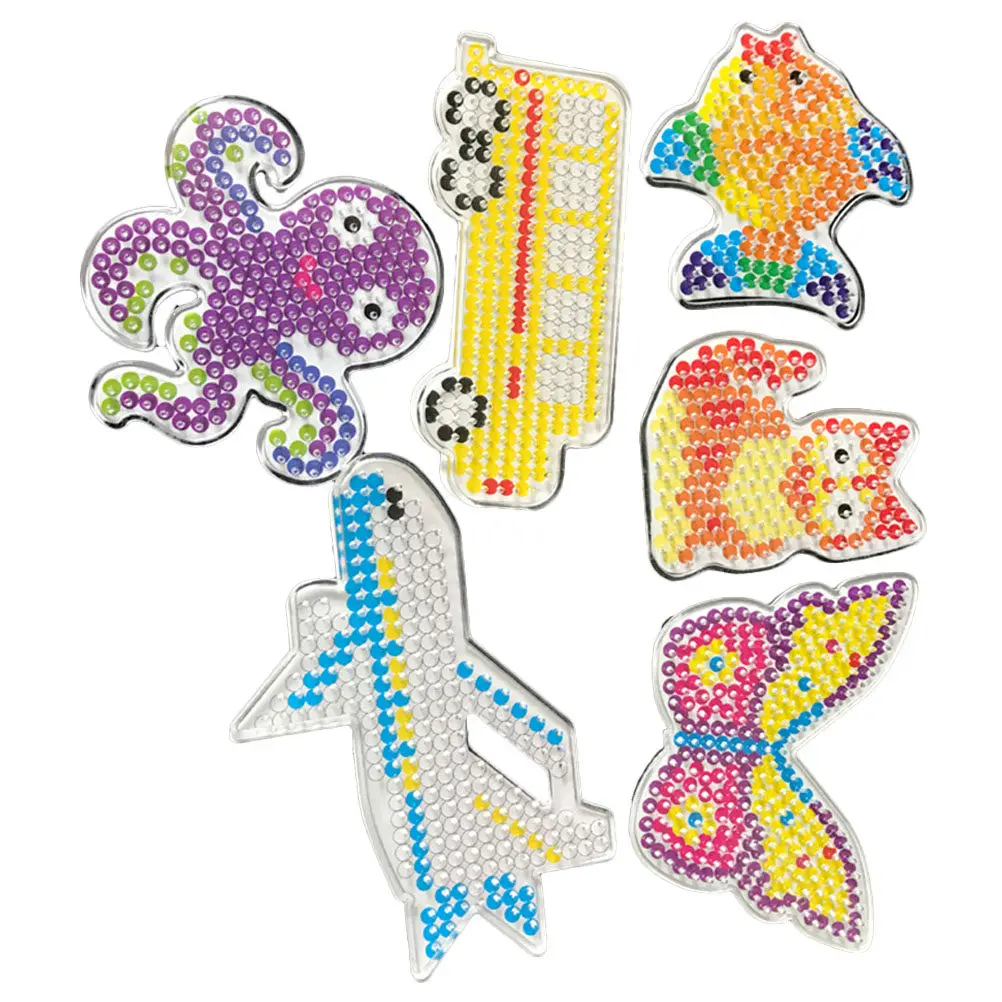 12Pcs Cartoon Fuse Beads Boards Plastic Pegboards DIY Educational Craft Tray Kids Handcraft Creativity Development