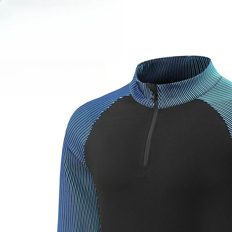 Men sport top Fitness Quick Dry Sport Long Sleeves T-shirt Running Fitness Workout Breathable Sportswear Gym Shirt Half Zipper