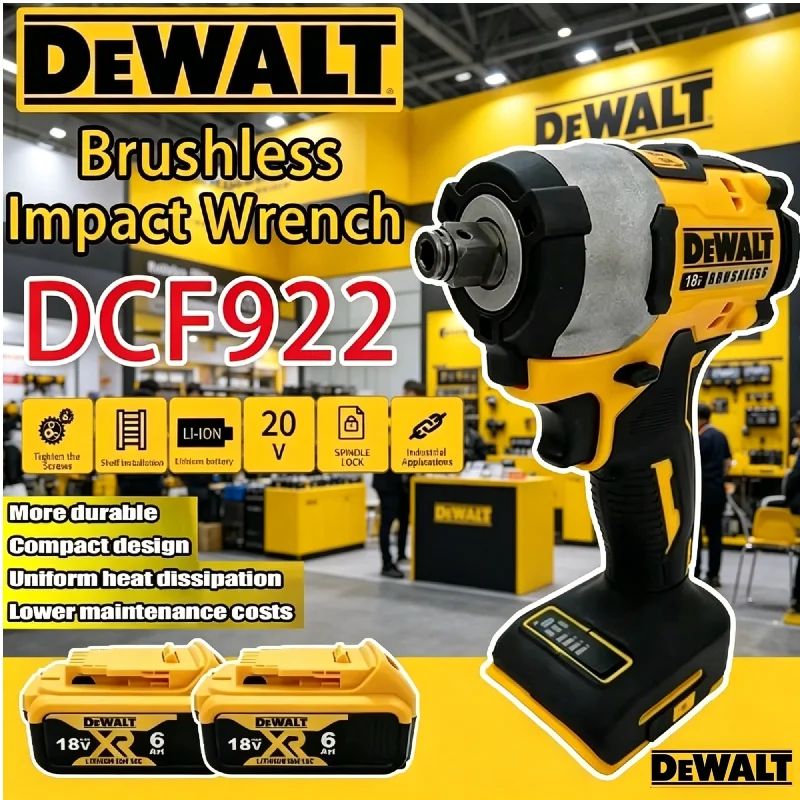 

Аккумуляторный бесщеточный ударный гайковерт DEWALT DCF922 20V Max XR с высоким крутящим моментом и регулируемой скоростью