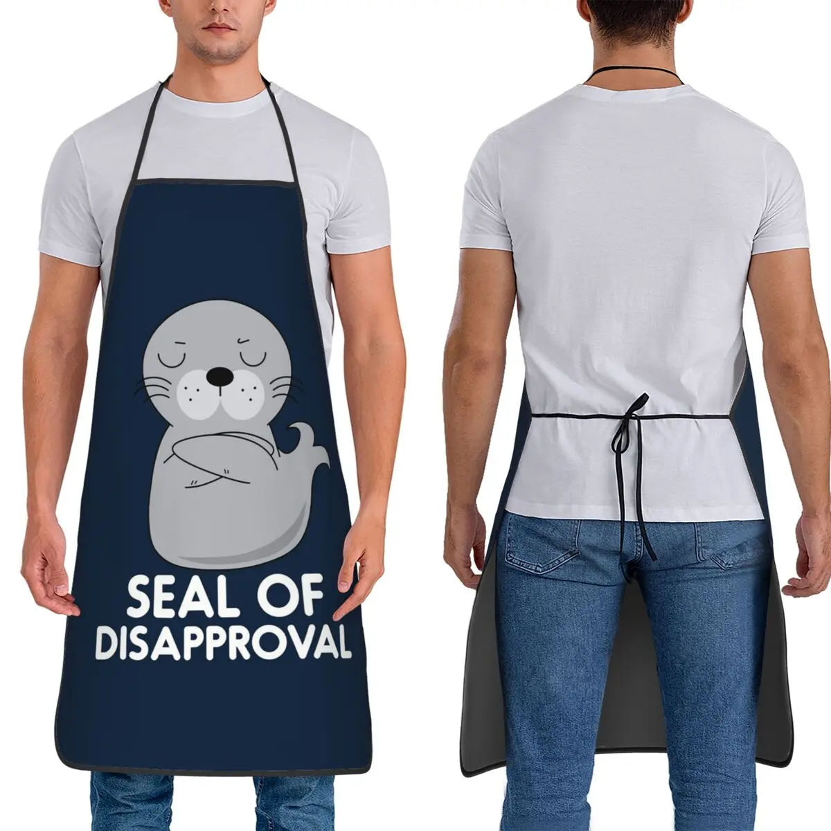 

Тюлень неодобрения, забавные саркастические фартуки для калампы, шеф-повар, приготовление пищи, выпечка, нагрудник, кухонный сарафан для уборки для женщин и мужчин