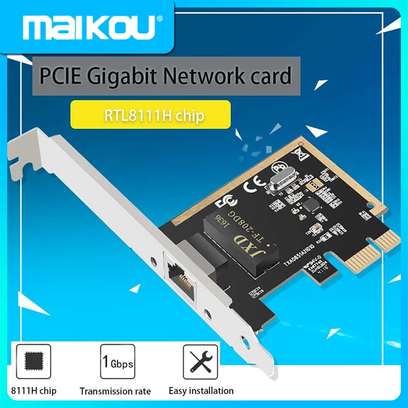 

Game Gigabit PCI-E Network Card Ethernet Gaming Adaptive 10/100/1000mbps Fast Ethernet PCI to Ethernet RJ-45 LAN Adapter