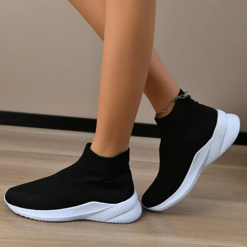 Baskets Chaussettes Respirantes Décontractées pour Femme, Chaussures Canisées d'Été, Tennis, Grande Taille 42 43