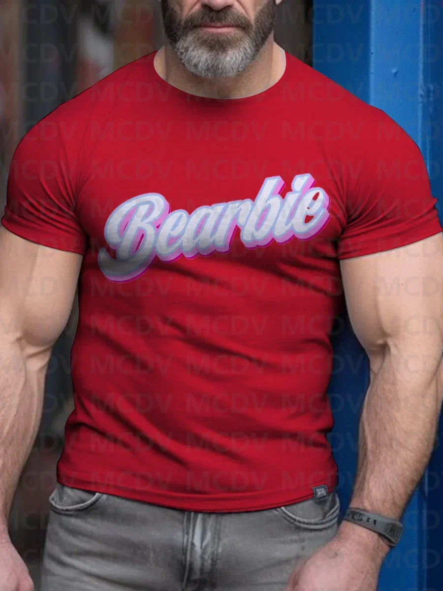 Camiseta con estampado 3D de oso para hombre