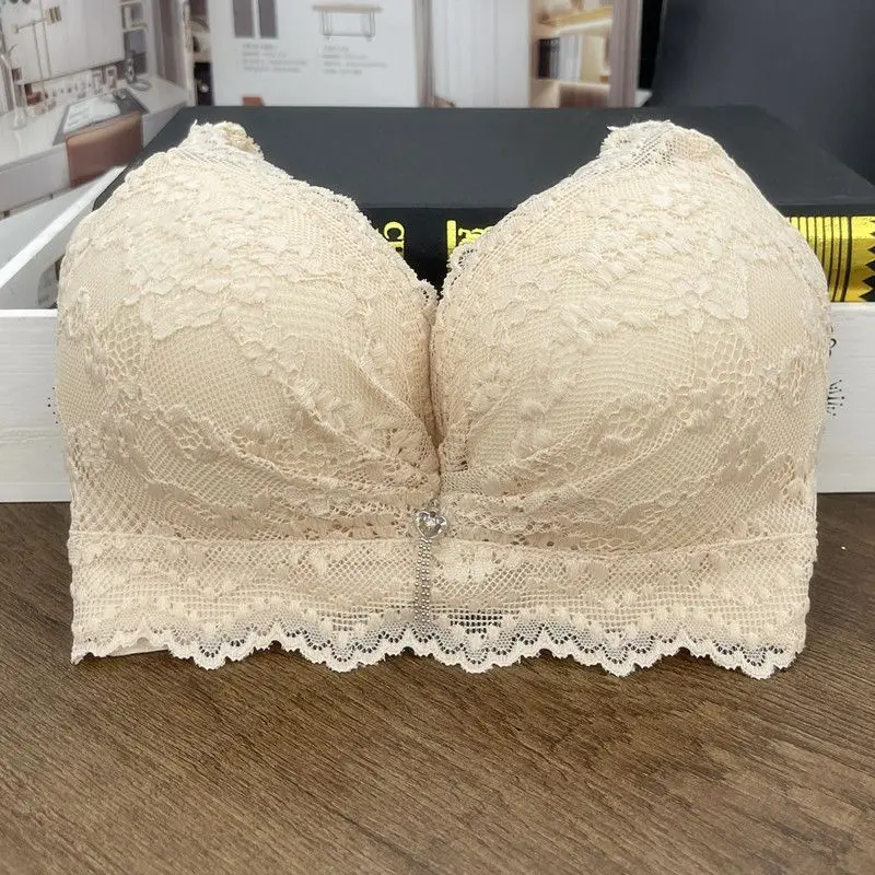 Thickened Bra for Women, Super Thick 9cm, Sexy Lace, Small Chest Gathered Up, Extra Thick 12cm, Flat Chest Underwear Without