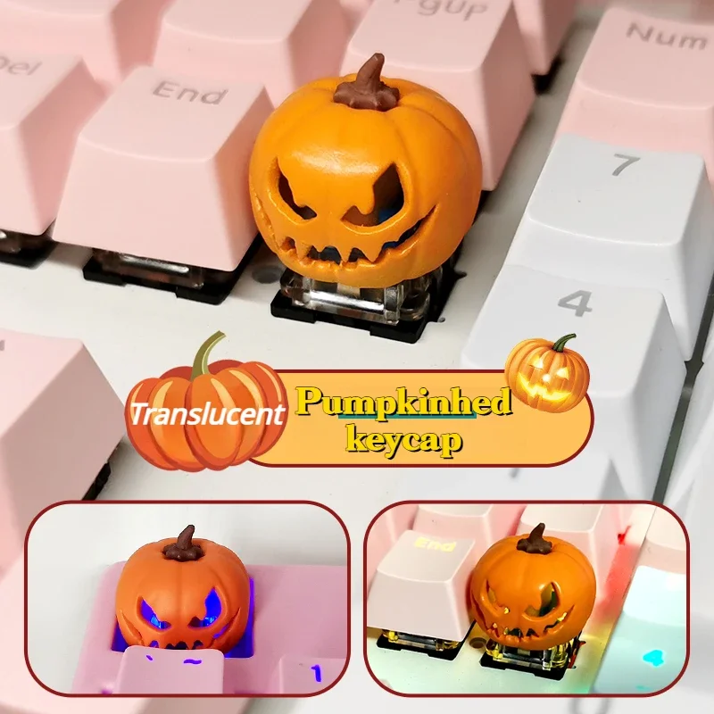 Era DIY Original Resin Keycaps Cartoon Key Cap for Mechanical Keyboard Halloween Style Pumpkinhead Handmade Cute keycap gift