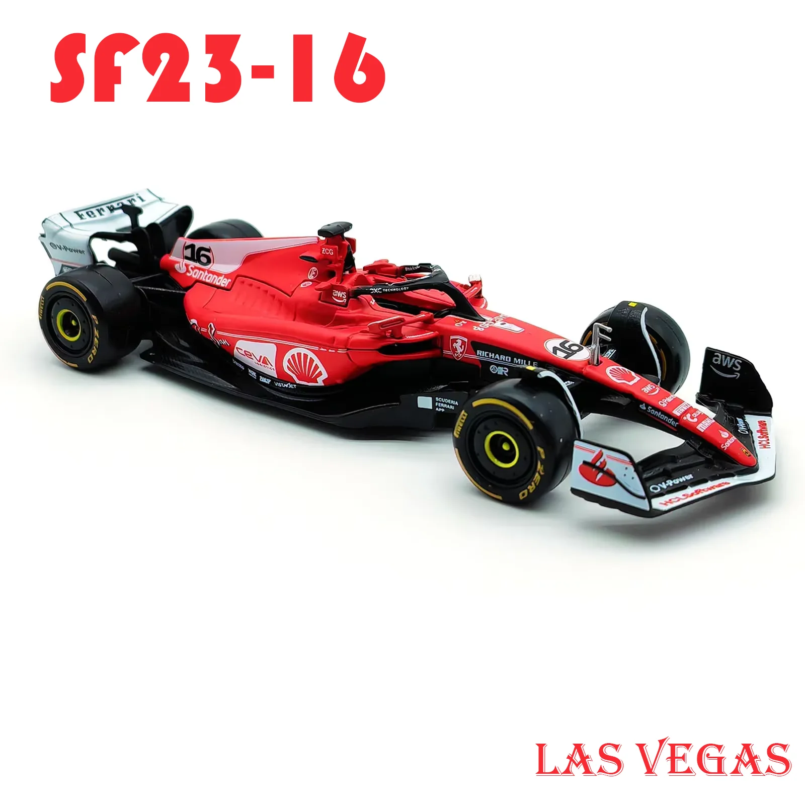 Bburago 1:43 Ferrari SF-23 Las Vegas 55# Sainz 16# Leclerc Monza Livery Formula One With Hardcover F1 Alloy Car Collection Toy