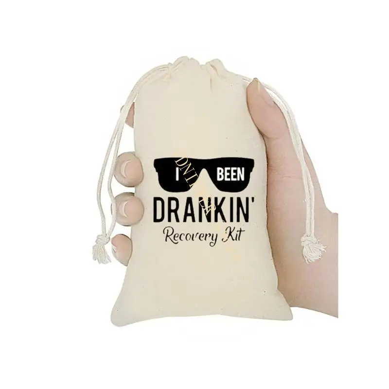 

Linen Fabric Favor Bags With Stylish Print For Wedding Bachelorette Party D08E