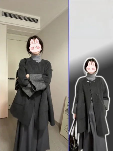 

plus Size Women's Briti Sle Casual Loose Fit Coat Set Spring Season High Quali Unique Personali Slimming Outerwear