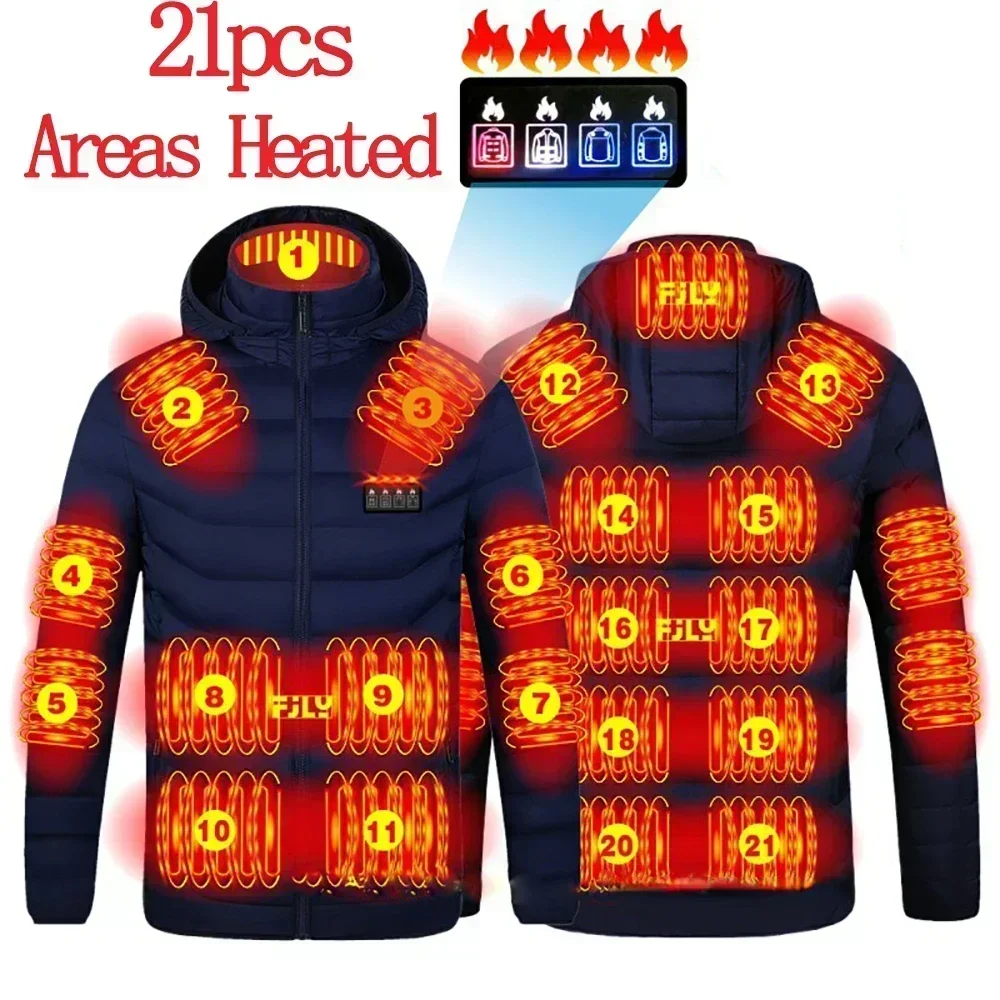 21 Areas Men's Heating Vest Self Jackets Electric Heating Jackets Women's USB Clothing Warm Sprots Thermal Coat