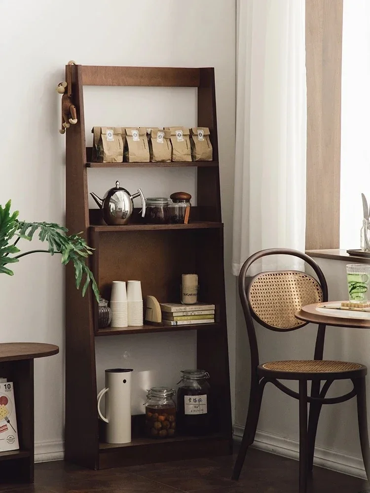 AARetro Storage Floor Bookshelf Coffee Shop Middle-Ancient Newspaper Storage Magazine Promotional Display Stand