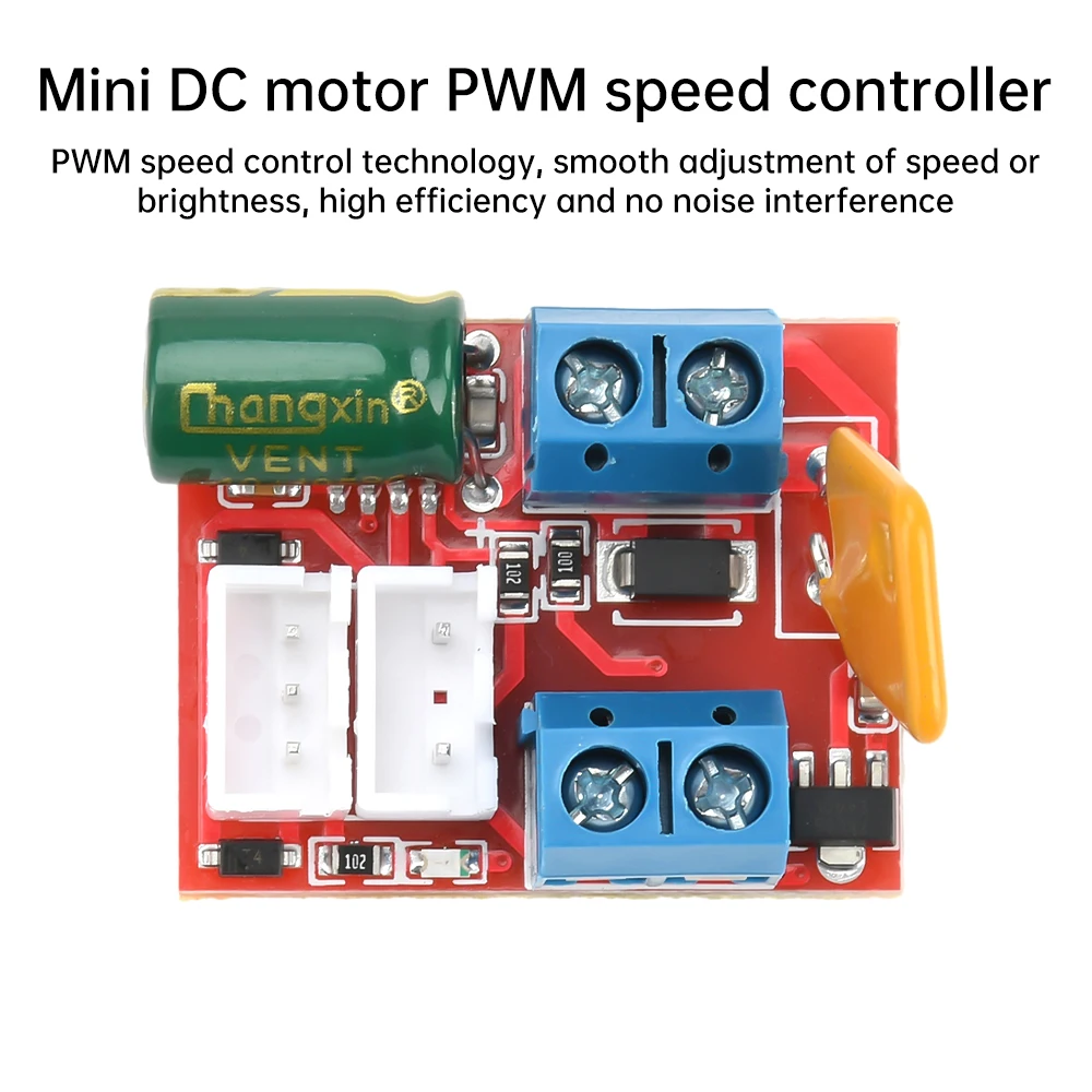 5 uds Control de velocidad del Motor de CC regulador de potenciómetro PWM 90W interruptor regulador de velocidad 5A Ultra-mini atenuador LED DC 3V-35V 10khz/20khz