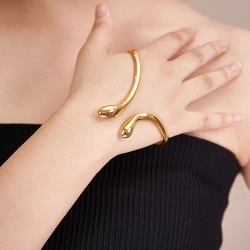 ENFASHION Pulseras Irregular Open Palm Bangle For Women Plated Gold Color Fashion Cute Elegant Jewelry Friend Birthday B232350