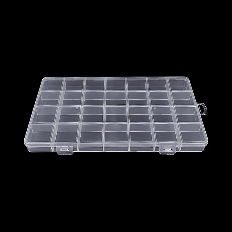 Transparent Plastic Storage Box 10x28 Grids Square Organizer for Home Makeup Jewelry Accessories Clear Organizer Box
