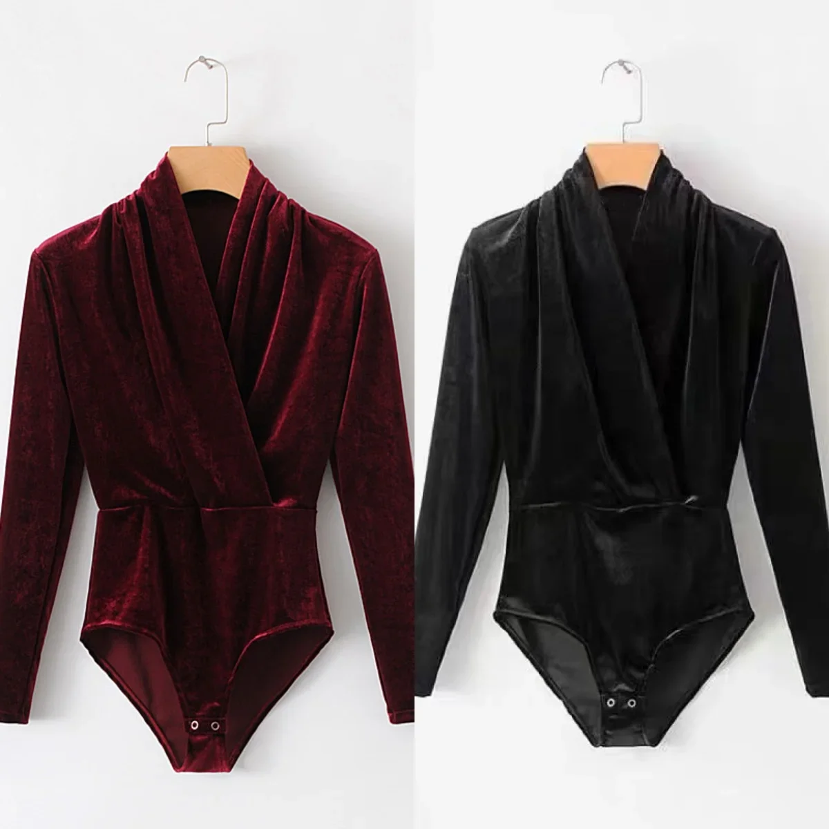 

Autumn and winter new European and American style casual versatile velvet long-sleeved jumpsuit