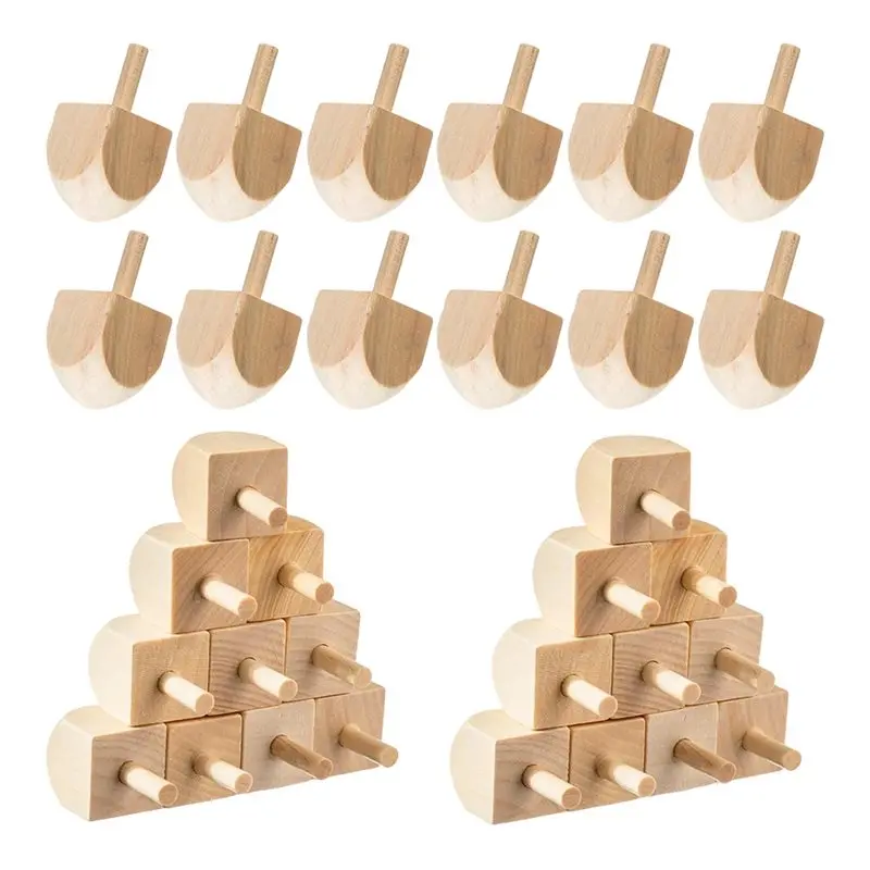 

Blank Unfinished Wooden Dreidel 50 Pieces For Hanukkah For Hanukkah Party DIY Decorations Natural Wood
