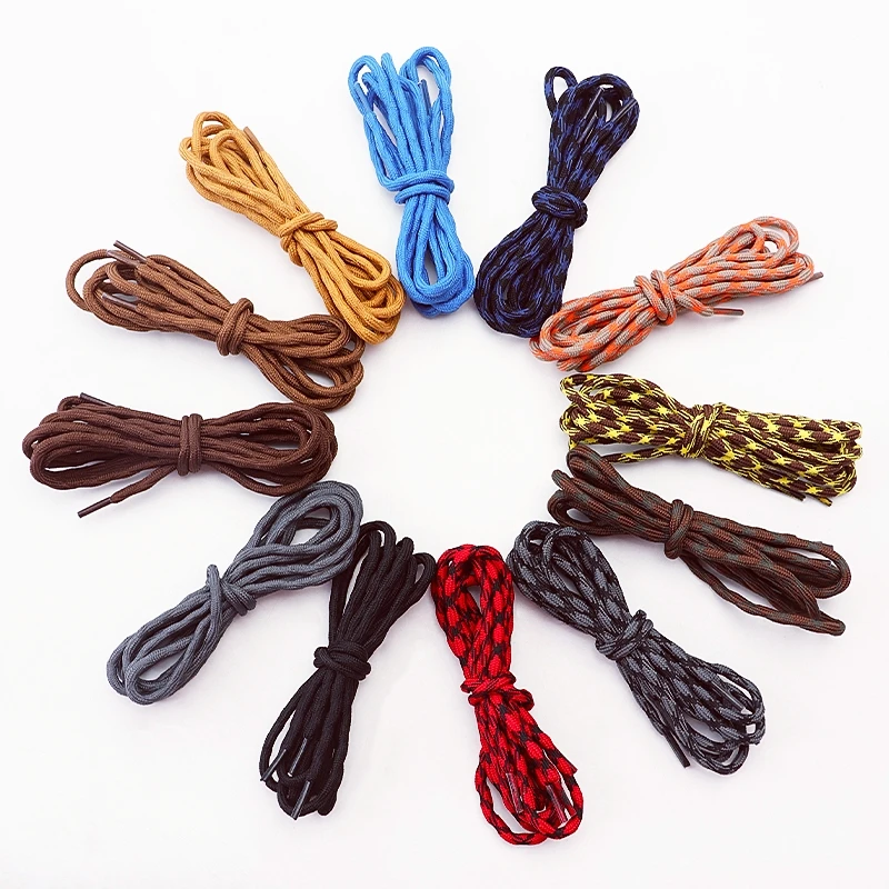 New Heavy Duty and Durable Shoelaces Round Boot Laces for Boots Work Boots & Hiking Shoes Double Spherical Cross Woven Laces