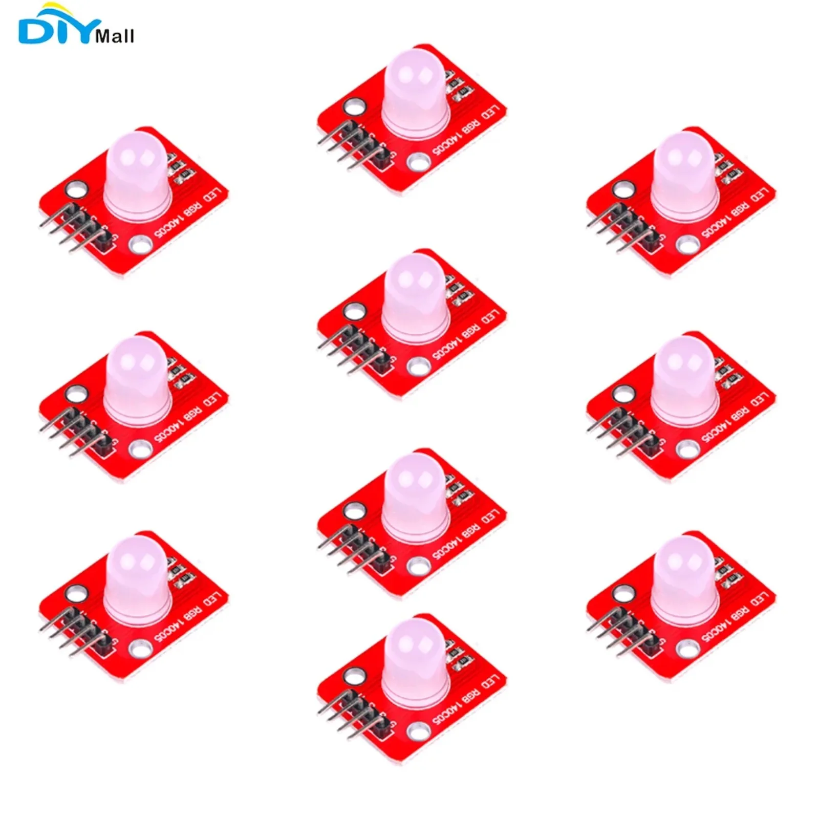 

10 шт./лот 10 мм светодиодный модуль RGB 140C05 5 В рассеянный полноцветный для Arduino ШИМ-интерфейс
