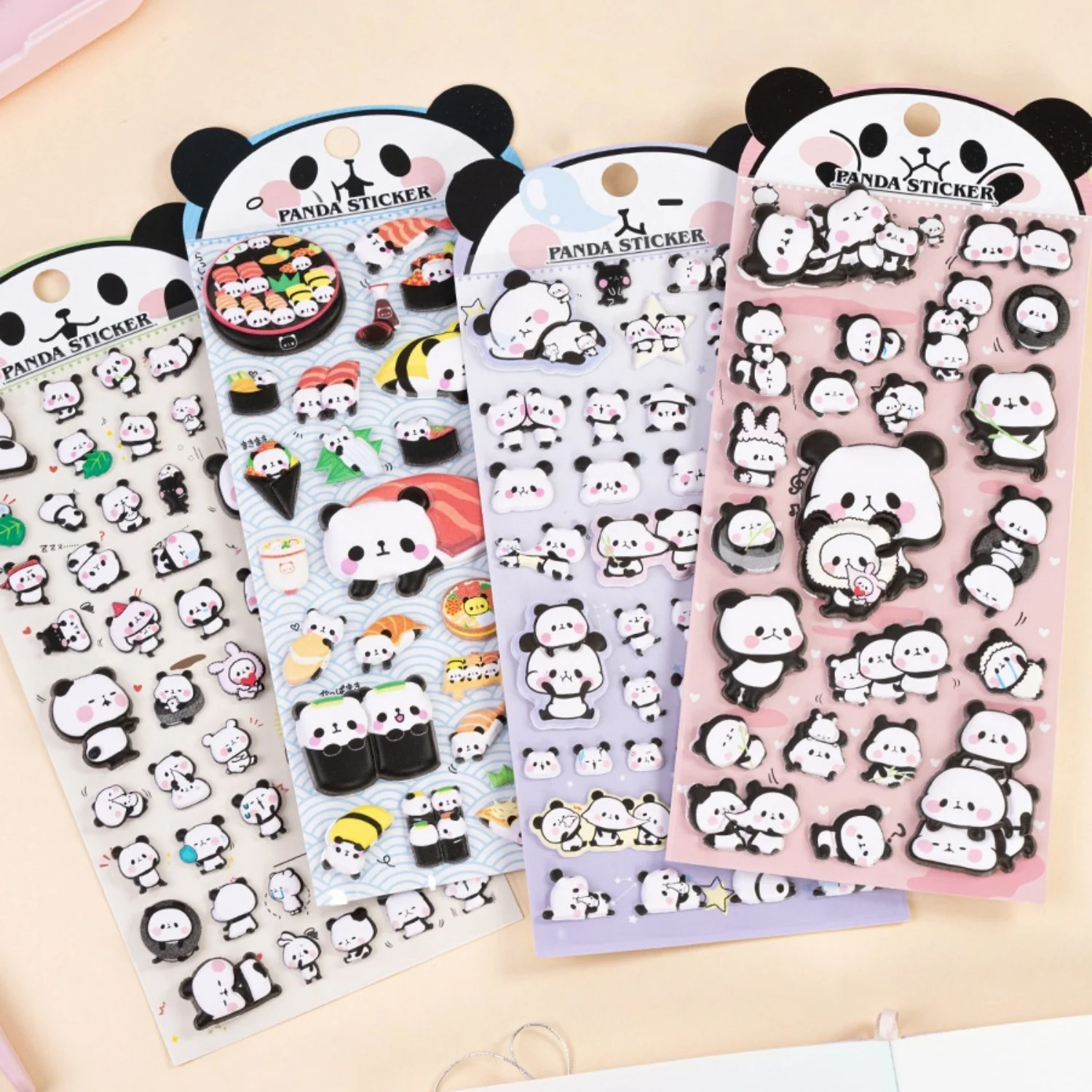 

Милые объемные 3D-наклейки с пухлыми пандами для скрапбукинга, дневников, канцелярских принадлежностей, школьных принадлежностей, подарок