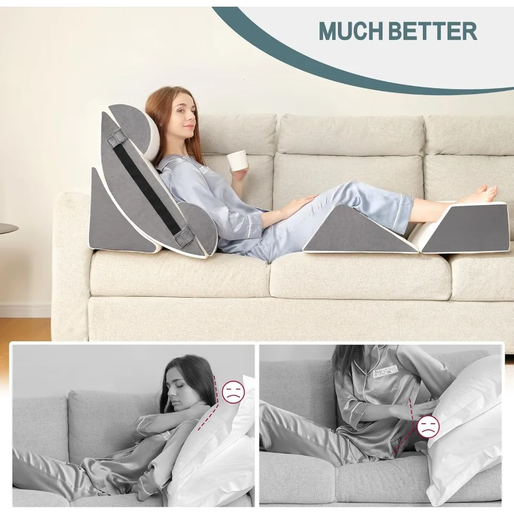 6pcs Orthopedic Bed Wedge Pillow Set for Sleeping, Post Surgery Foam for Body