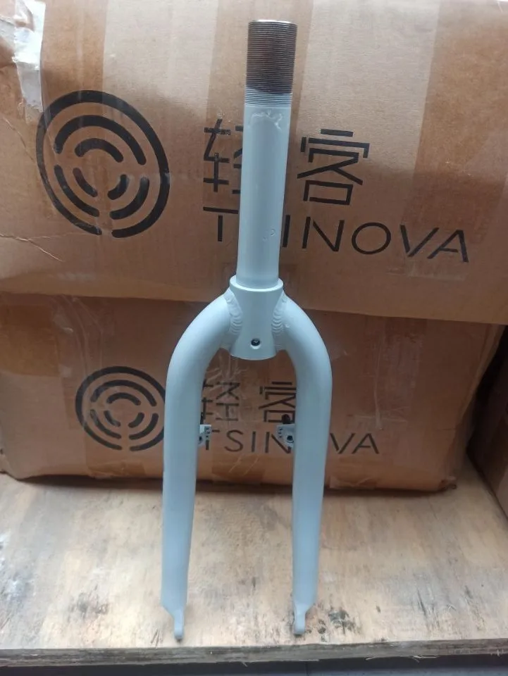 Horquilla bikek de 20 pulgadas 406, horquilla plegable para bicicleta, horquilla dura BMX, horquilla delantera de aleación de aluminio, freno en V, tubo de cabeza de 28,6mm con dientes