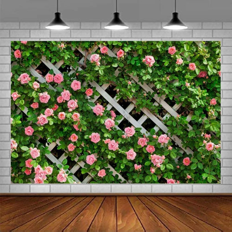 

Фон для фотосъемки с цветами, весенний цветочный фото, зеленый лист, забор, украшение для дня рождения, свадьбы, свадьбы, дня Святого Валентина