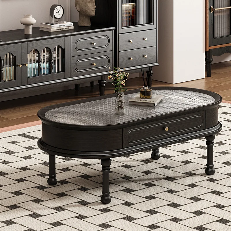 Meja teh abad pertengahan dengan laci