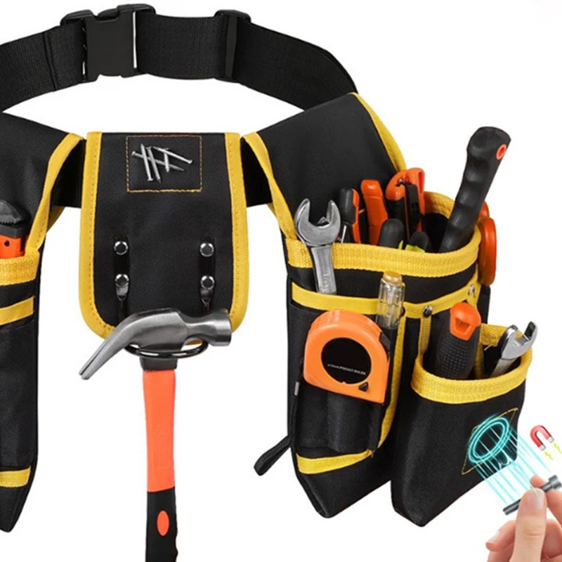 ABPQ-Nail Suction Tool Pouch Tool Waist Pack Electrician Waist Pocket Multi-Tool Waist Pack Oxford Cloth Fabric Tool