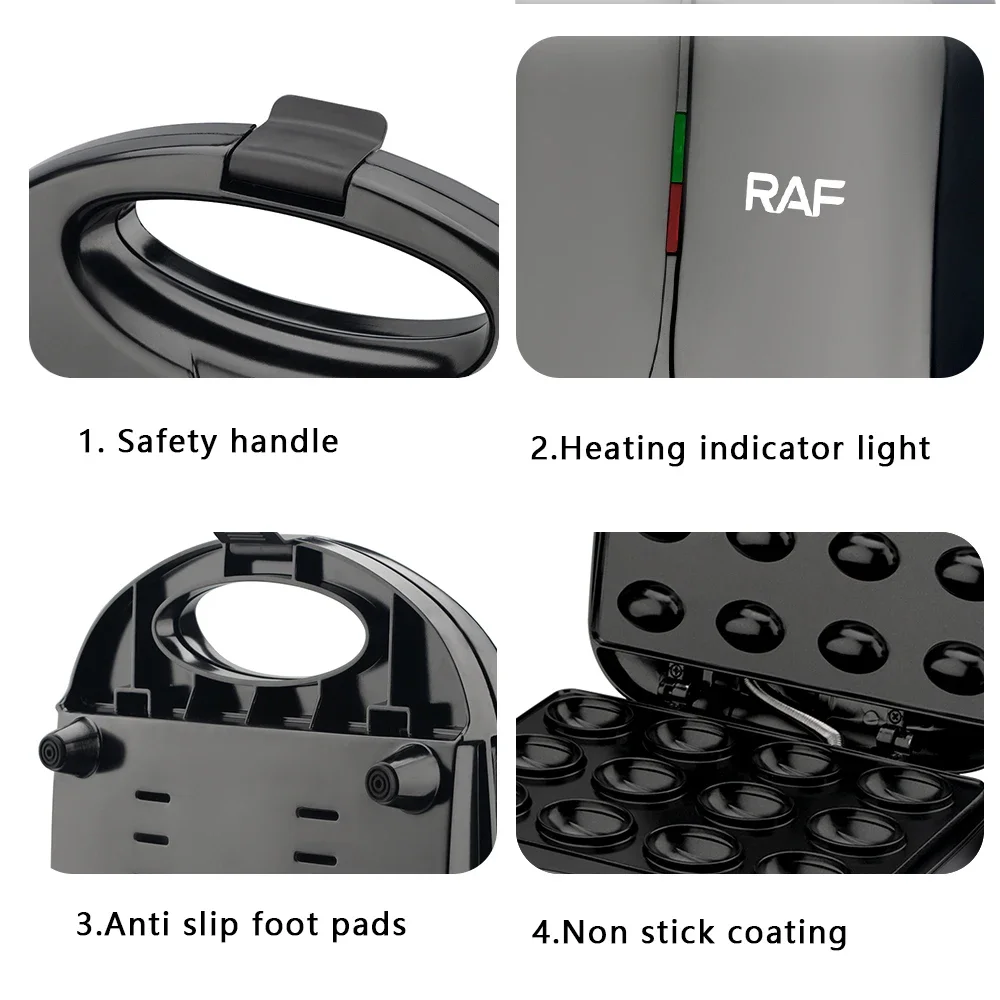 صانع الوافل الكهربائي لكعكة الجوز مع المكسرات 12 فتحة للطبخ والمطبخ وصنع البسكويت للخبز وصواميل الأعمال