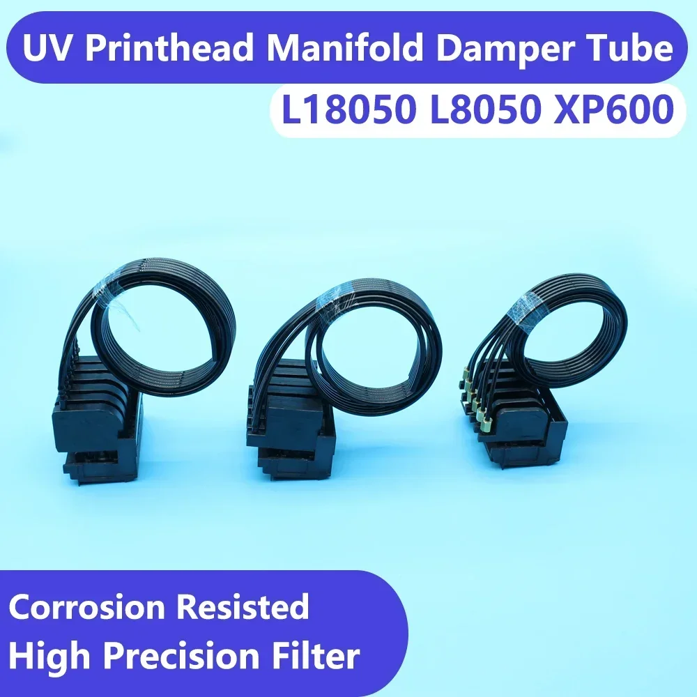 ET L18050 L8050 18100 UV Ink Damper UV DTF Convert Printhead Cover Manifold UV Black Ink Pipe Tubing XP 600 Print Head Parts