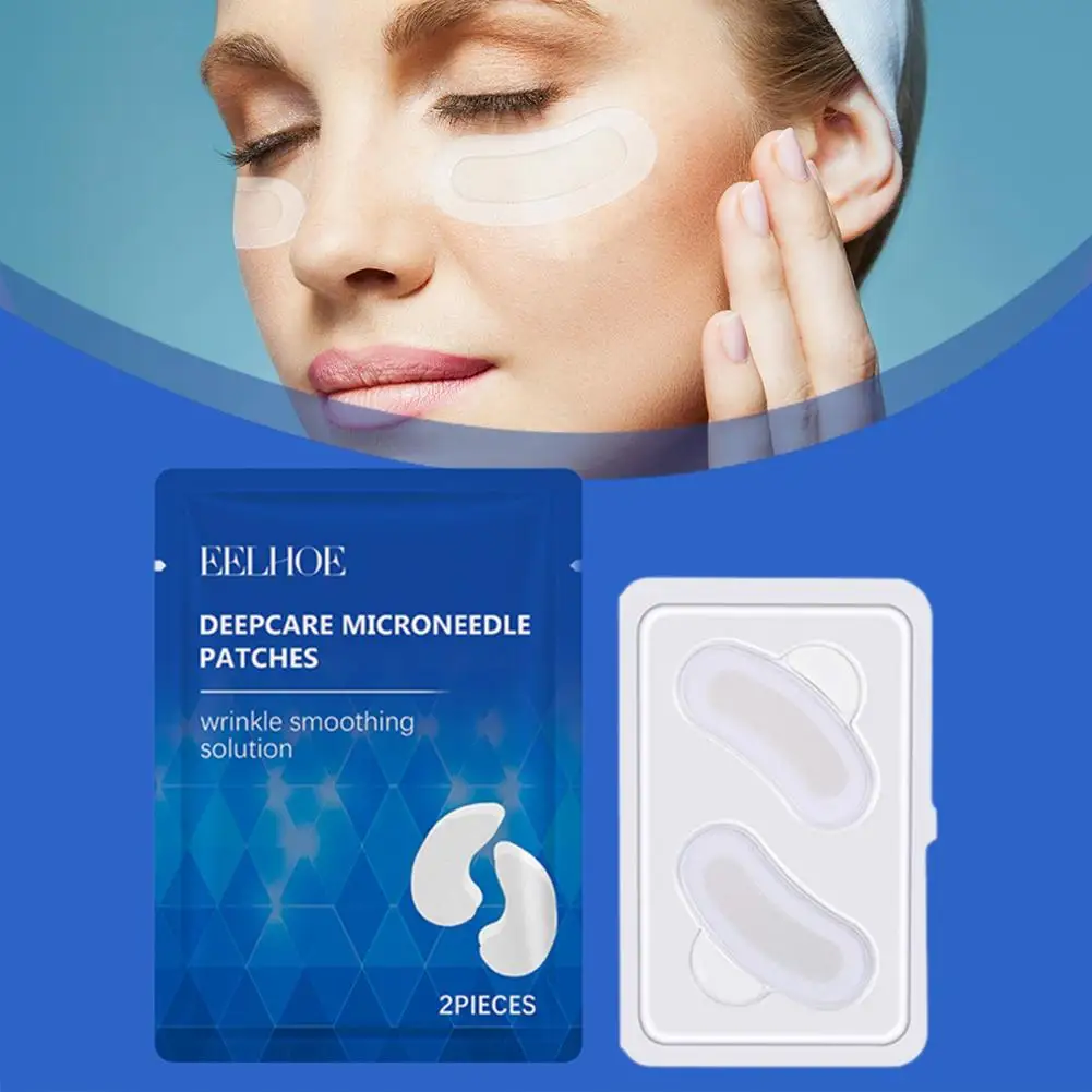 

EELHOE 2pcs/1pair Collagen Microneedle Firming Eye Moisturizing Mask Anti-dark Eye Hyaluronic Soluble Acid Microneedle Patc T9F5