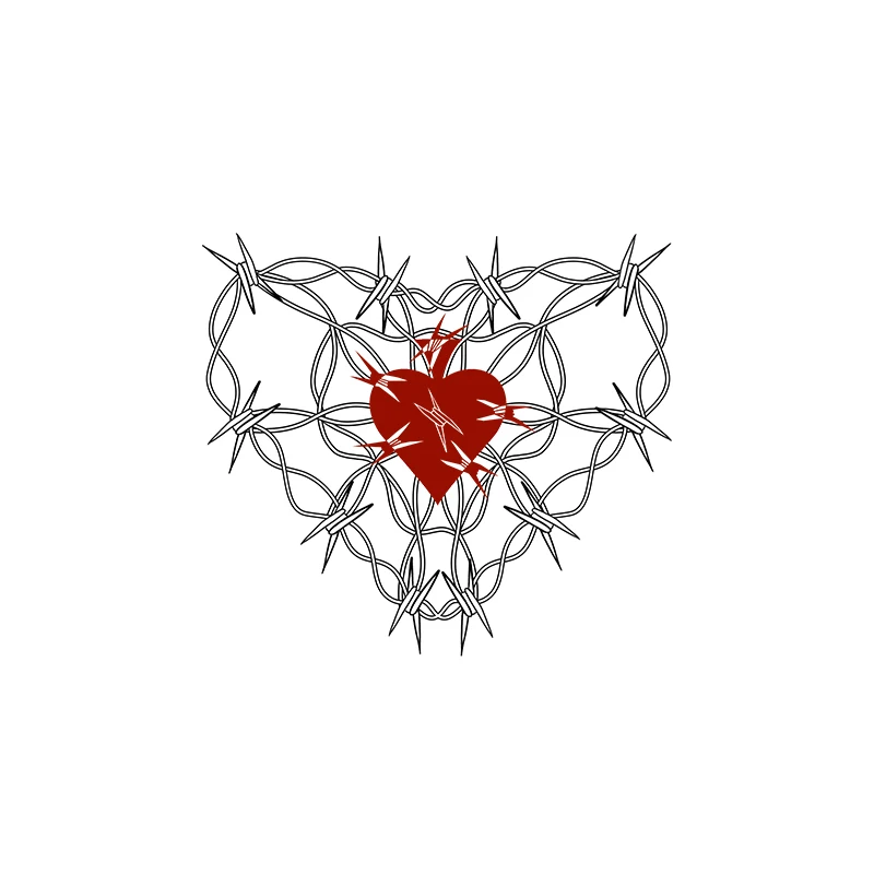Spades Love Spider Web Temporary Stickers Waterproof, Sweatproof, Sexy Thigh and Chest Tattoo Stickers