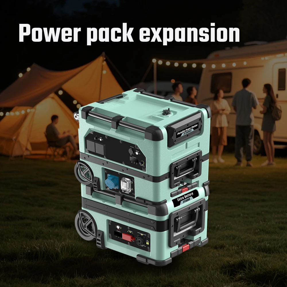Portable 6000W Home Solar Power Station Off-Grid Outdoor Generator with External Battery Controller Car Source