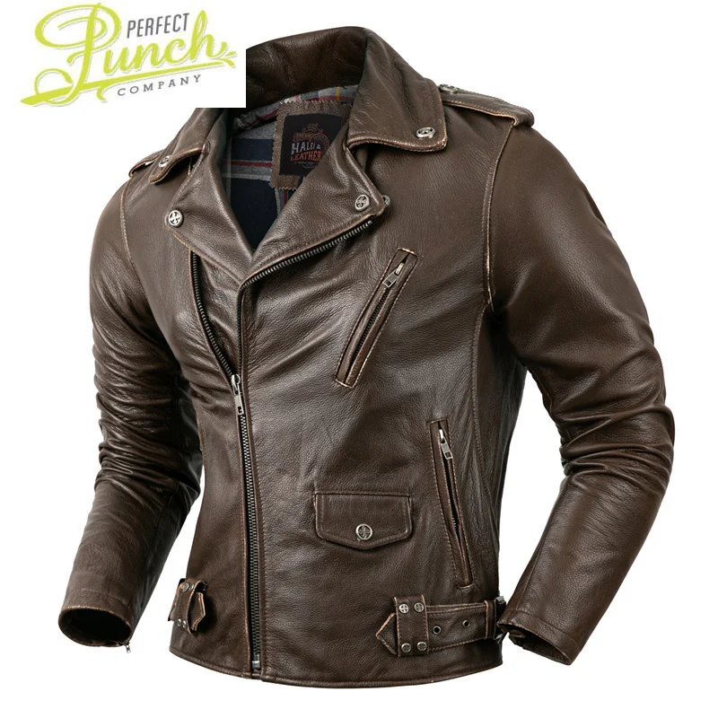 

Men's Genuine Leather Jacket Smart Casual Autumn Fashion Turndown Collar Cycling Jacket Men Slim Quality Leather Jacket Sq15