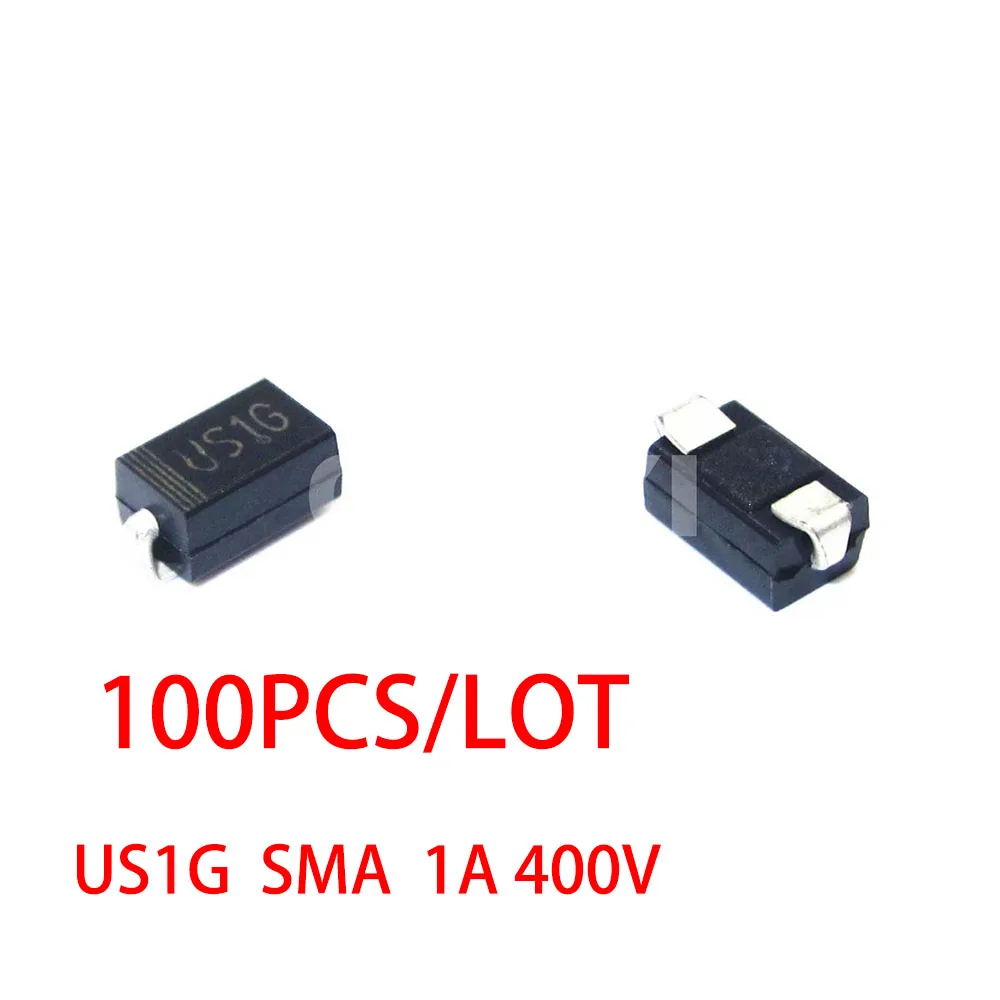 100PCS/LOT US1M US1J US1G US1D US1B US1A SMA DO-214AC 1A 50V/100V/200V/400V/600V/1000V SMD Ultrafast recovery diode